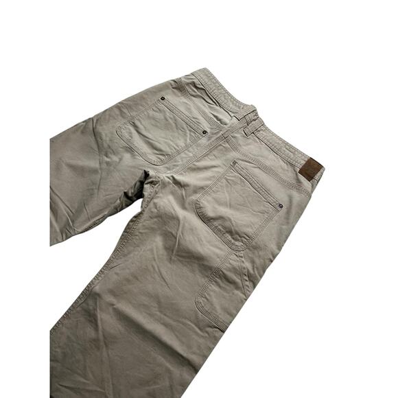 PrAna Pants Mens Sz 33x30 Tan Breathe Hiking Fishing Straight Cotton Canvas Y2K - Picture 11 of 12